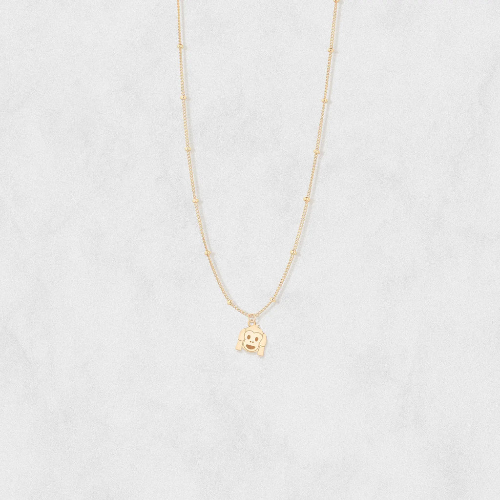 Three Wise Monkeys Hear No Evil 925 Sterling Silver Pendant