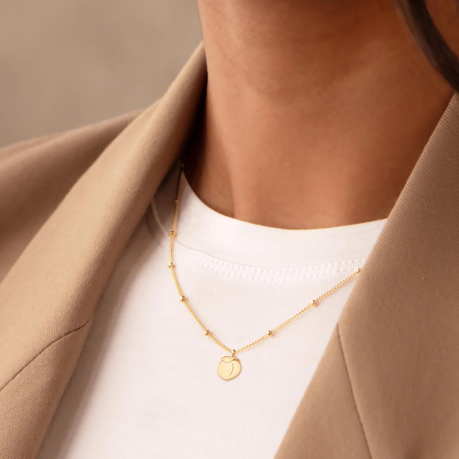 Peach Dainty Charm 925 Sterling Silver Pendant