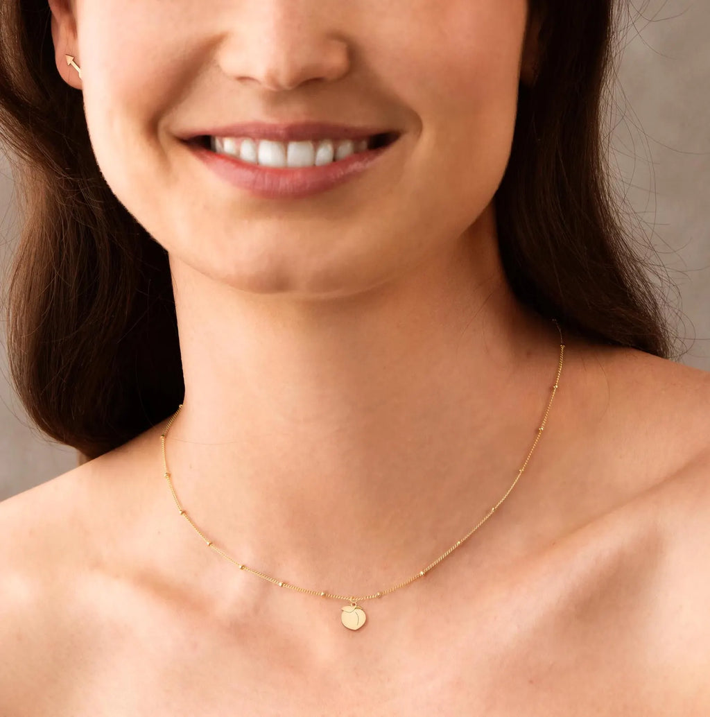 Peach Dainty Charm 925 Sterling Silver Pendant