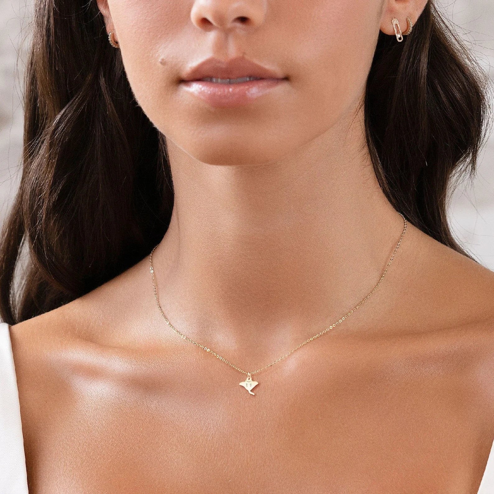 Manta Ray Necklace Stingray 925 Sterling Silver Pendant