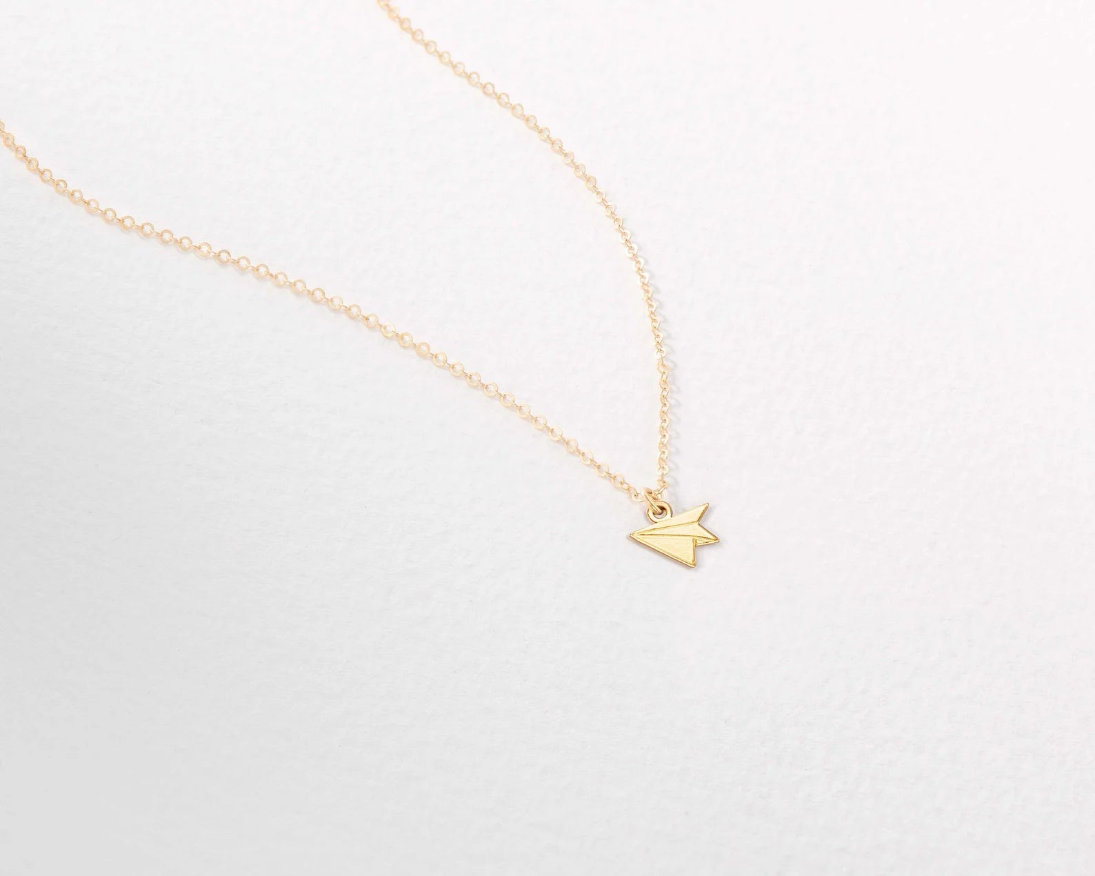 Paper Airplane Necklace Travel Charm 925 Sterling Silver Pendant