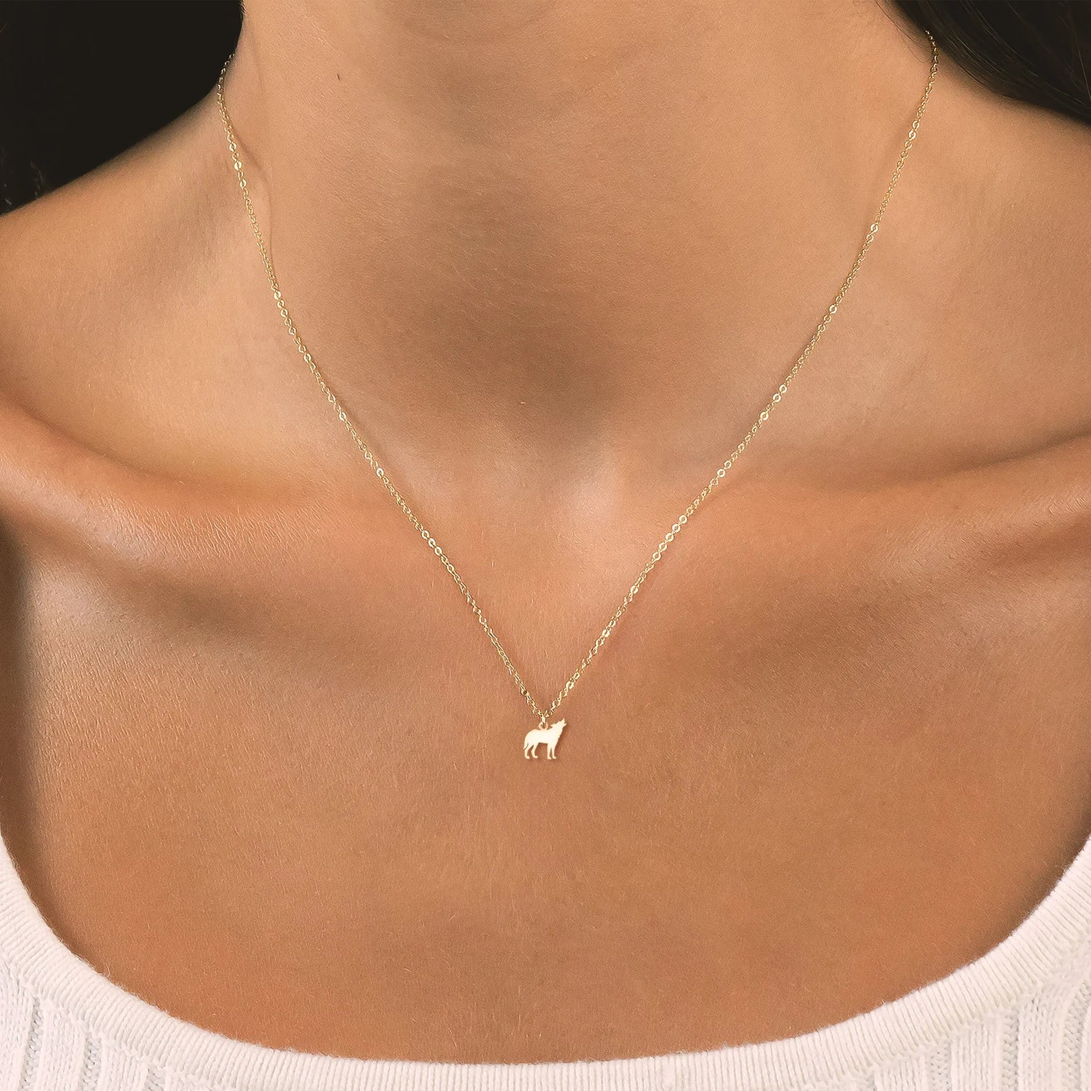 Wolf Animal Dainty 925 Sterling Silver Pendant