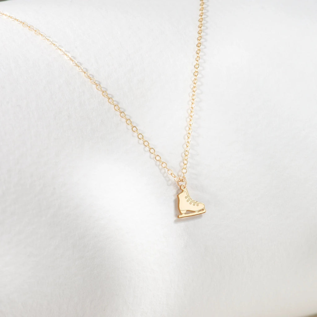 Figure Skating Ice Skate Wintertime Charm 925 Sterling Silver Pendant